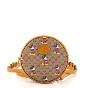 Gucci Brown and Tan Mickey Mouse Round Bag